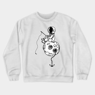 Astronaut Fishing in the Moon Crewneck Sweatshirt